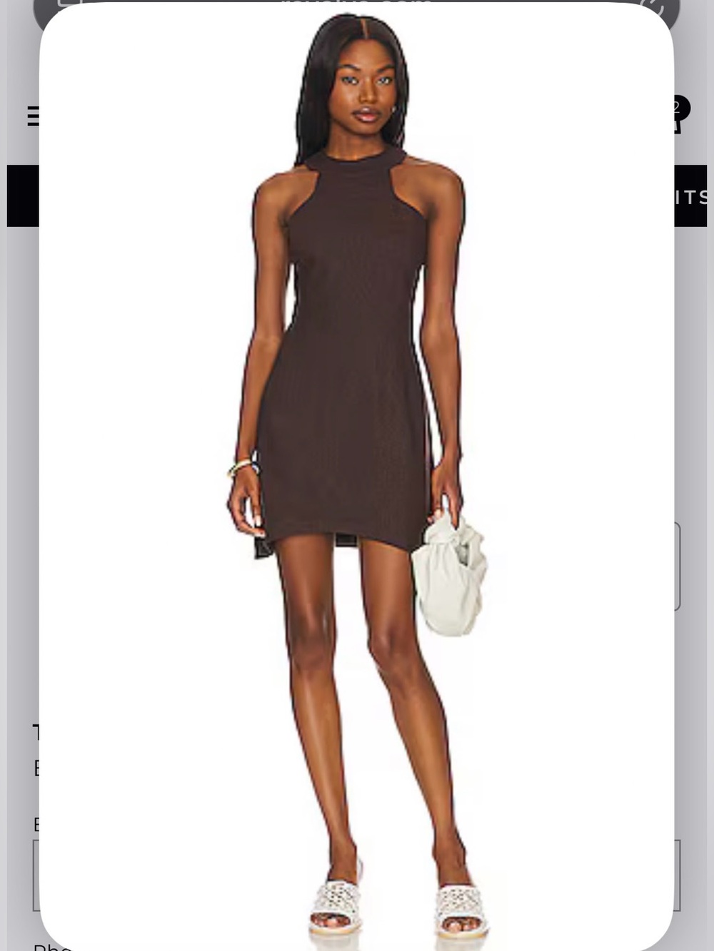 Cut Out Short Dress in Brown Linen